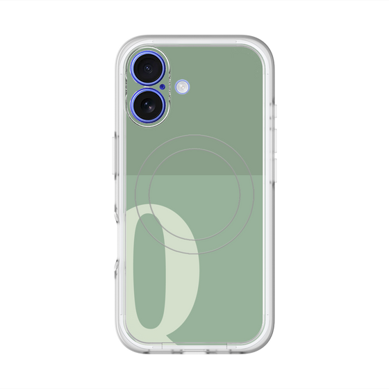スリムプロテクションプレミアムケース with MagSafe［ オリジナル - initial two tone - Q green ］