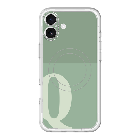 スリムプロテクションプレミアムケース with MagSafe［ オリジナル - initial two tone - Q green ］