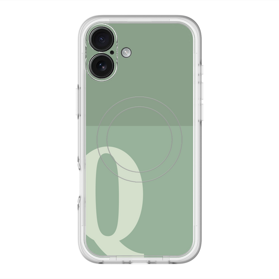 スリムプロテクションプレミアムケース with MagSafe［ オリジナル - initial two tone - Q green ］