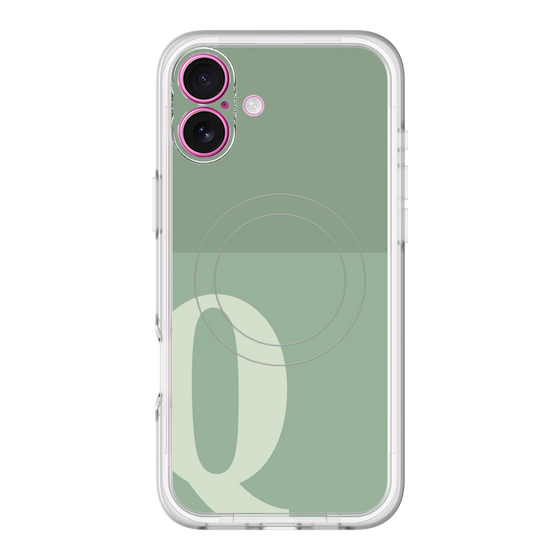スリムプロテクションプレミアムケース with MagSafe［ オリジナル - initial two tone - Q green ］