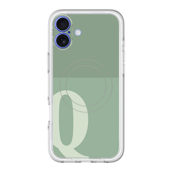 スリムプロテクションプレミアムケース with MagSafe［ オリジナル - initial two tone - Q green ］