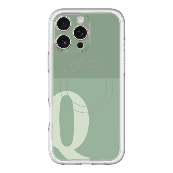 スリムプロテクションプレミアムケース with MagSafe［ オリジナル - initial two tone - Q green ］