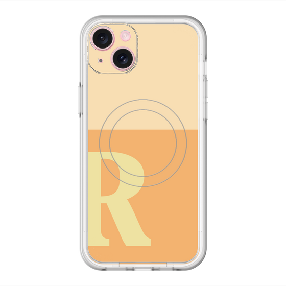スリムプロテクションプレミアムケース with MagSafe［ オリジナル - initial two tone - R orange ］