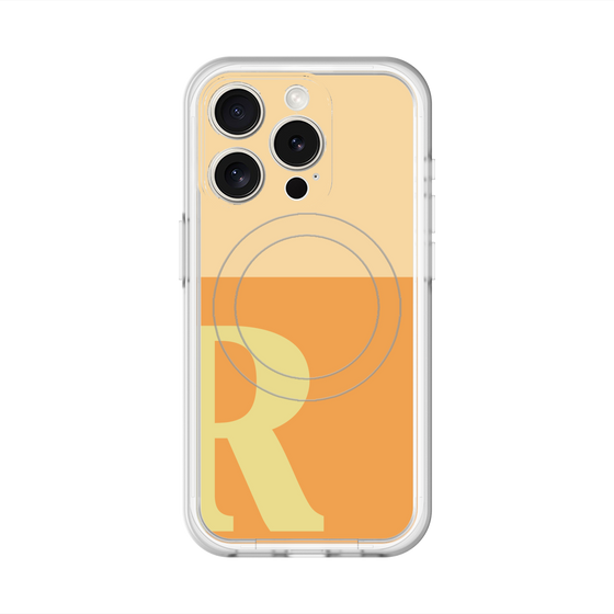 スリムプロテクションプレミアムケース with MagSafe［ オリジナル - initial two tone - R orange ］