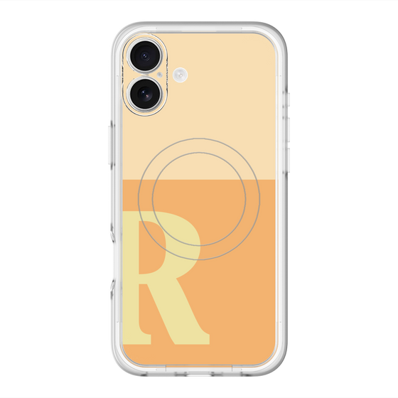 スリムプロテクションプレミアムケース with MagSafe［ オリジナル - initial two tone - R orange ］