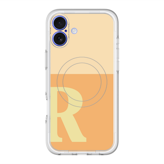 スリムプロテクションプレミアムケース with MagSafe［ オリジナル - initial two tone - R orange ］