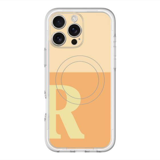 スリムプロテクションプレミアムケース with MagSafe［ オリジナル - initial two tone - R orange ］