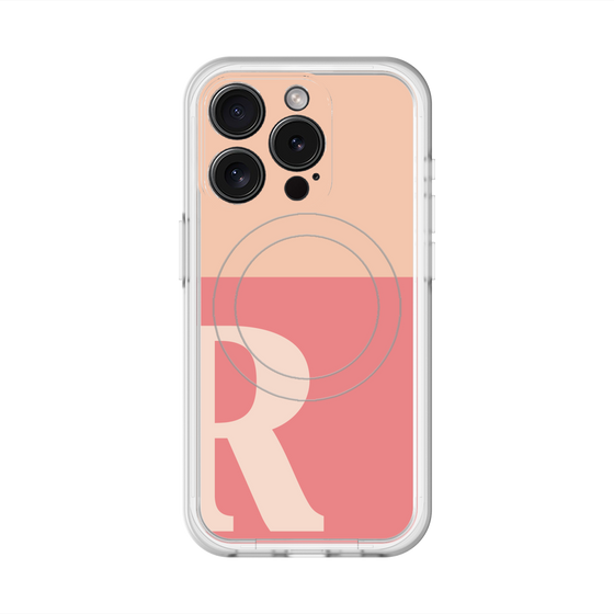 スリムプロテクションプレミアムケース with MagSafe［ オリジナル - initial two tone - R pink ］