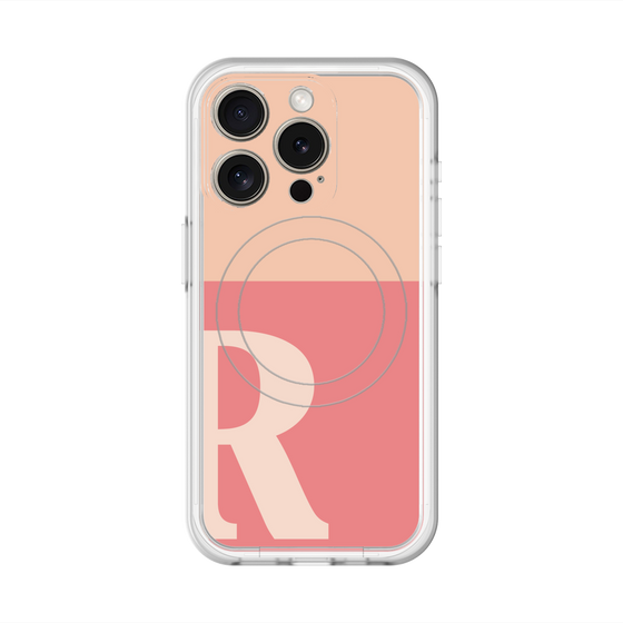 スリムプロテクションプレミアムケース with MagSafe［ オリジナル - initial two tone - R pink ］