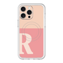 スリムプロテクションプレミアムケース with MagSafe［ オリジナル - initial two tone - R pink ］