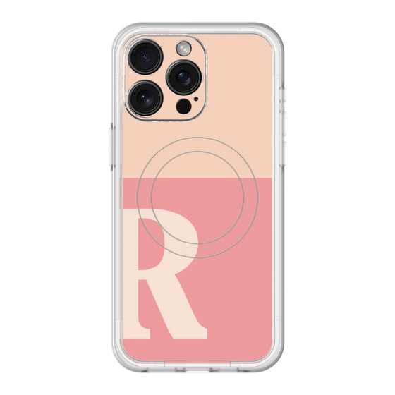 スリムプロテクションプレミアムケース with MagSafe［ オリジナル - initial two tone - R pink ］