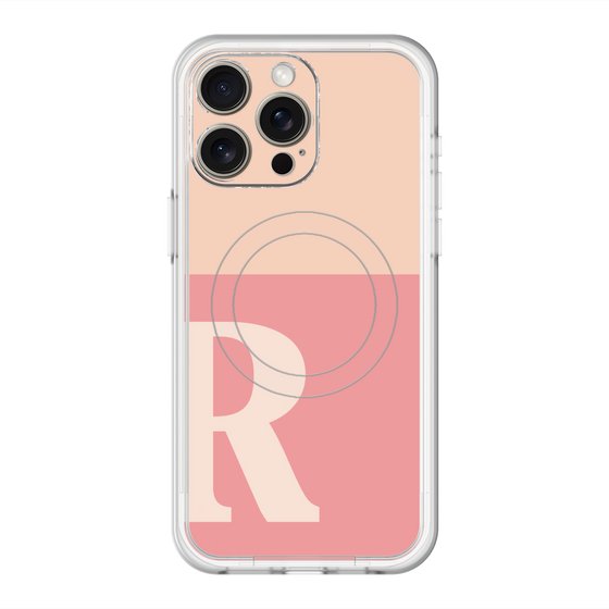 スリムプロテクションプレミアムケース with MagSafe［ オリジナル - initial two tone - R pink ］
