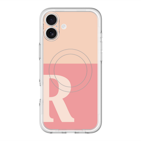 スリムプロテクションプレミアムケース with MagSafe［ オリジナル - initial two tone - R pink ］