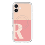スリムプロテクションプレミアムケース with MagSafe［ オリジナル - initial two tone - R pink ］