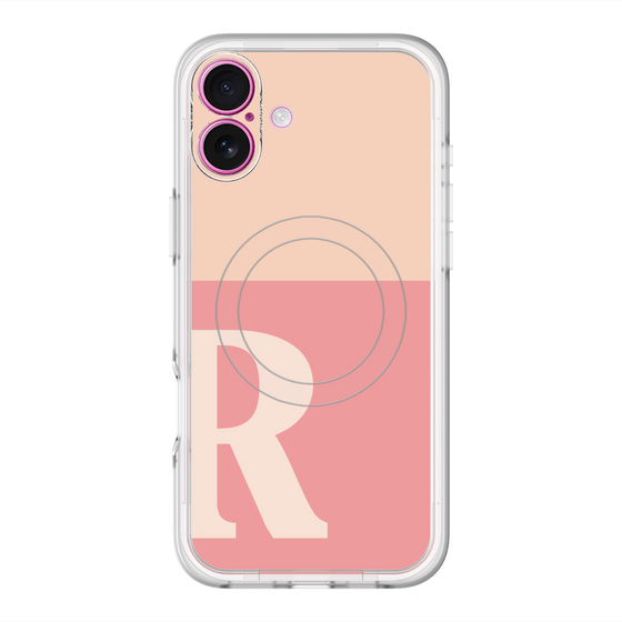 スリムプロテクションプレミアムケース with MagSafe［ オリジナル - initial two tone - R pink ］