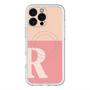 スリムプロテクションプレミアムケース with MagSafe［ オリジナル - initial two tone - R pink ］
