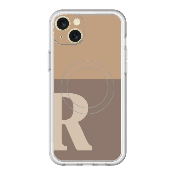 スリムプロテクションプレミアムケース with MagSafe［ オリジナル - initial two tone - R brown ］