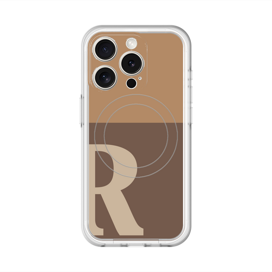 スリムプロテクションプレミアムケース with MagSafe［ オリジナル - initial two tone - R brown ］