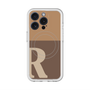 スリムプロテクションプレミアムケース with MagSafe［ オリジナル - initial two tone - R brown ］