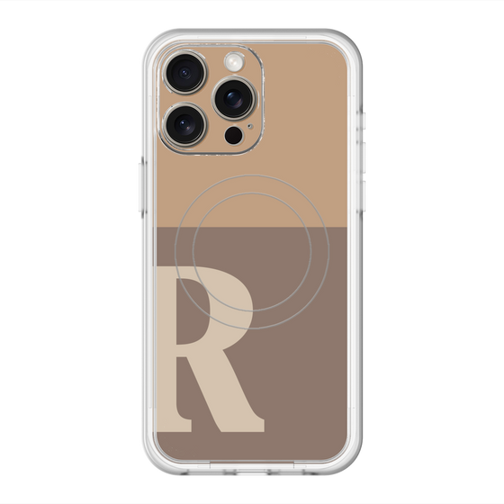 スリムプロテクションプレミアムケース with MagSafe［ オリジナル - initial two tone - R brown ］