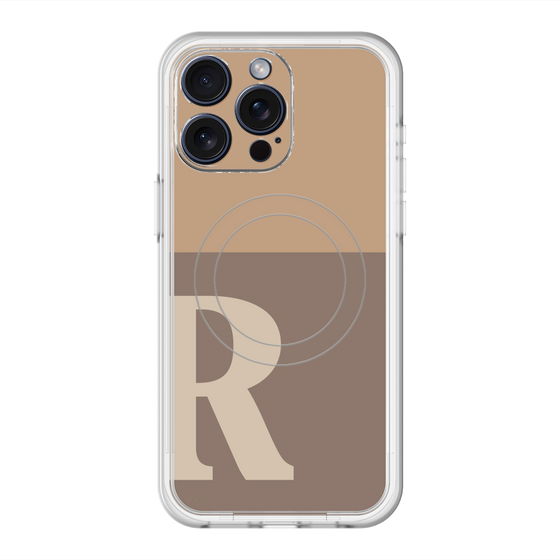 スリムプロテクションプレミアムケース with MagSafe［ オリジナル - initial two tone - R brown ］