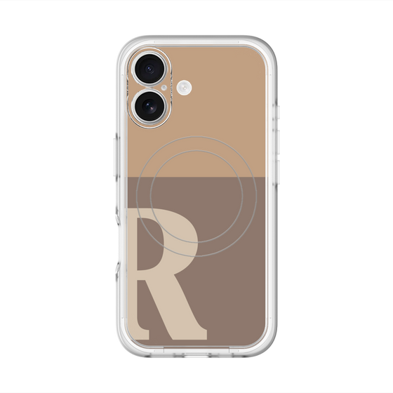 スリムプロテクションプレミアムケース with MagSafe［ オリジナル - initial two tone - R brown ］