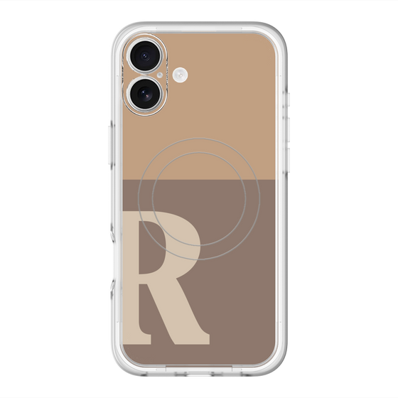 スリムプロテクションプレミアムケース with MagSafe［ オリジナル - initial two tone - R brown ］