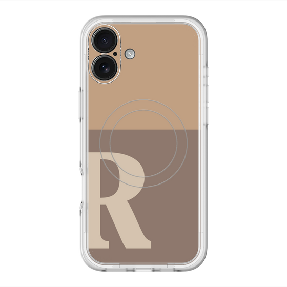 スリムプロテクションプレミアムケース with MagSafe［ オリジナル - initial two tone - R brown ］