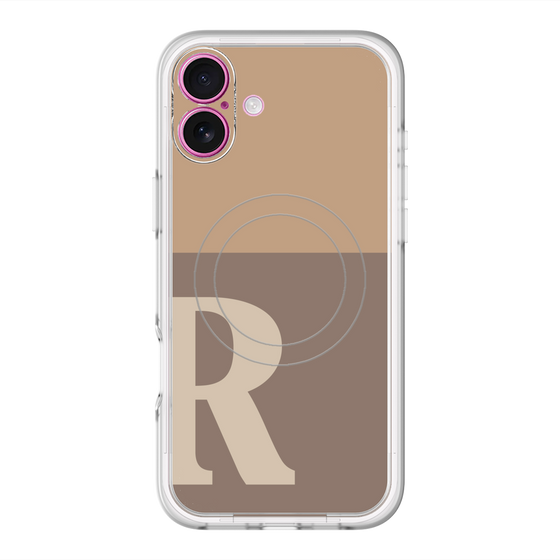 スリムプロテクションプレミアムケース with MagSafe［ オリジナル - initial two tone - R brown ］