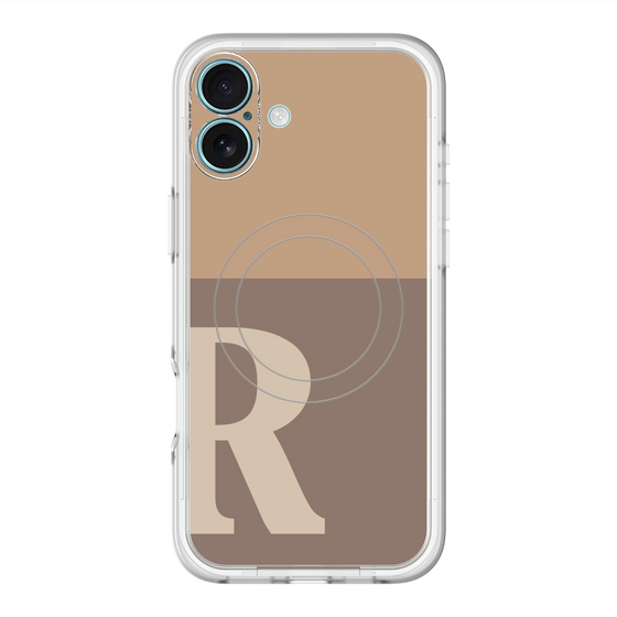 スリムプロテクションプレミアムケース with MagSafe［ オリジナル - initial two tone - R brown ］