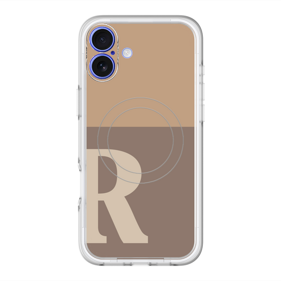 スリムプロテクションプレミアムケース with MagSafe［ オリジナル - initial two tone - R brown ］