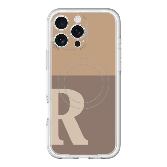 スリムプロテクションプレミアムケース with MagSafe［ オリジナル - initial two tone - R brown ］
