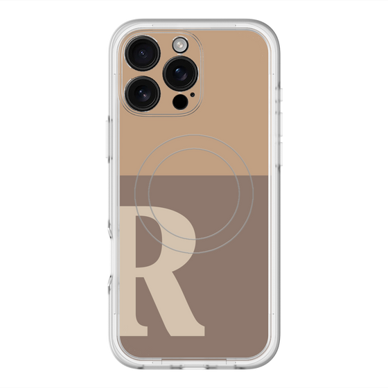 スリムプロテクションプレミアムケース with MagSafe［ オリジナル - initial two tone - R brown ］