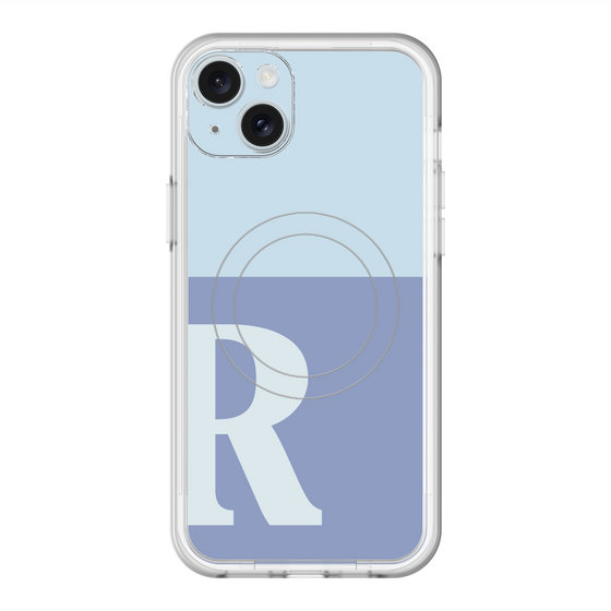 スリムプロテクションプレミアムケース with MagSafe［ オリジナル - initial two tone - R blue ］
