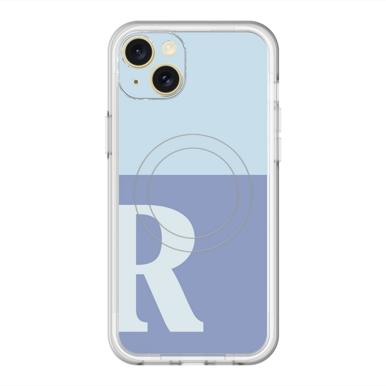 スリムプロテクションプレミアムケース with MagSafe［ オリジナル - initial two tone - R blue ］