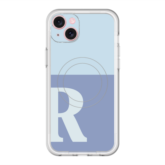 スリムプロテクションプレミアムケース with MagSafe［ オリジナル - initial two tone - R blue ］