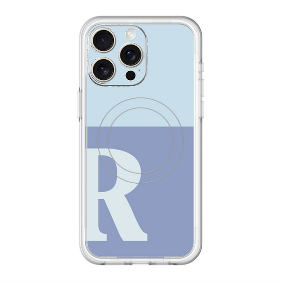 スリムプロテクションプレミアムケース with MagSafe［ オリジナル - initial two tone - R blue ］