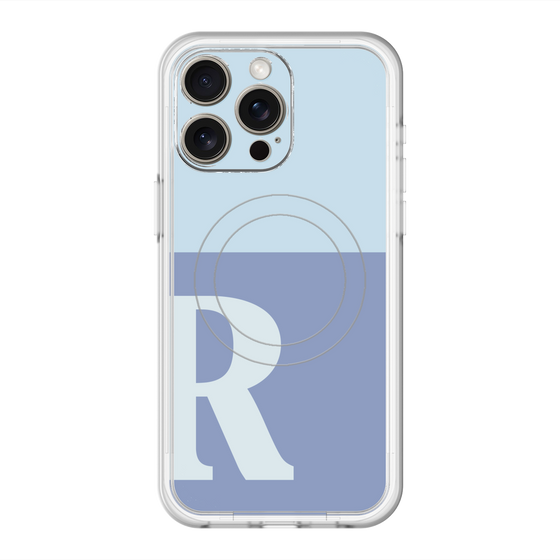 スリムプロテクションプレミアムケース with MagSafe［ オリジナル - initial two tone - R blue ］