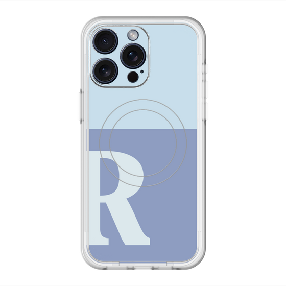 スリムプロテクションプレミアムケース with MagSafe［ オリジナル - initial two tone - R blue ］