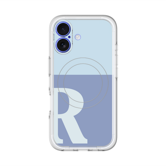 スリムプロテクションプレミアムケース with MagSafe［ オリジナル - initial two tone - R blue ］