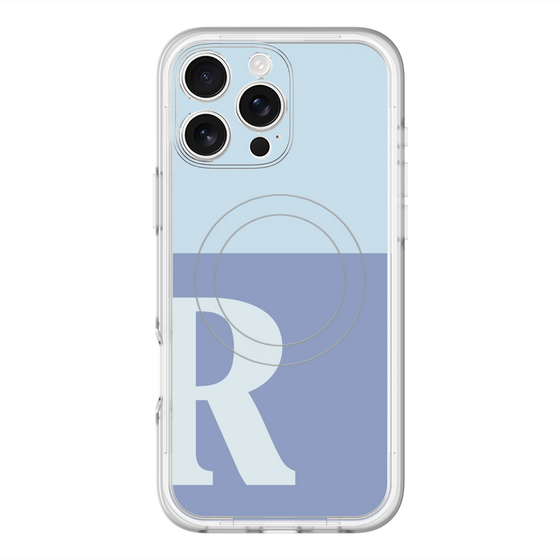 スリムプロテクションプレミアムケース with MagSafe［ オリジナル - initial two tone - R blue ］