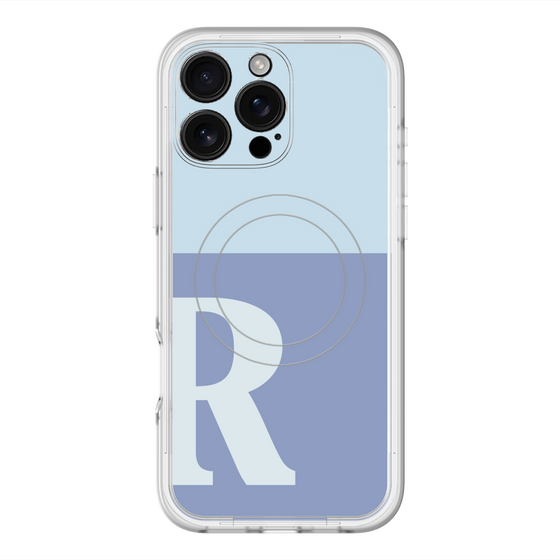 スリムプロテクションプレミアムケース with MagSafe［ オリジナル - initial two tone - R blue ］