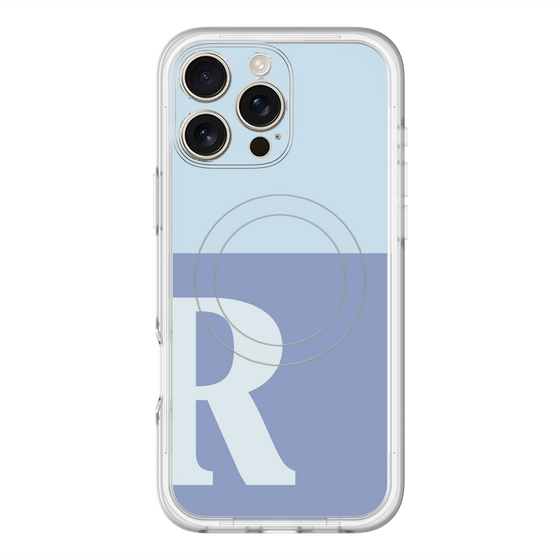 スリムプロテクションプレミアムケース with MagSafe［ オリジナル - initial two tone - R blue ］