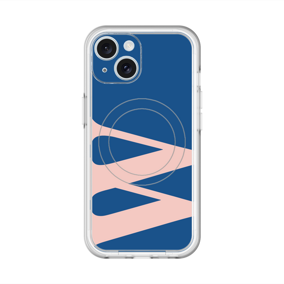 スリムプロテクションプレミアムケース with MagSafe［ オリジナル - initial color - W navy ］
