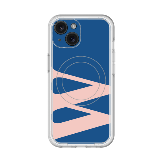 スリムプロテクションプレミアムケース with MagSafe［ オリジナル - initial color - W navy ］