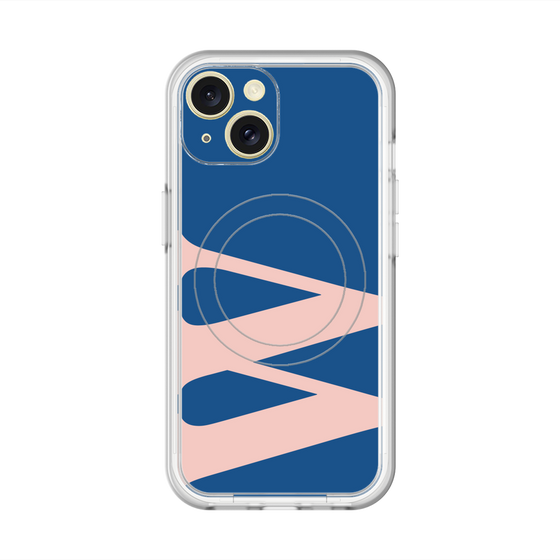 スリムプロテクションプレミアムケース with MagSafe［ オリジナル - initial color - W navy ］