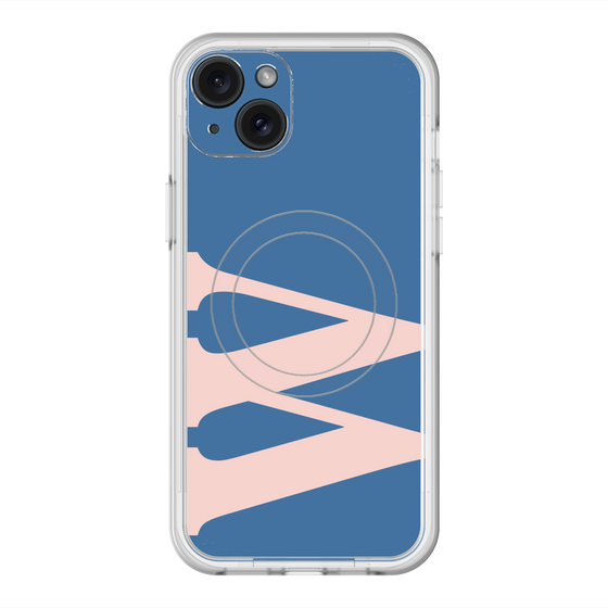 スリムプロテクションプレミアムケース with MagSafe［ オリジナル - initial color - W navy ］