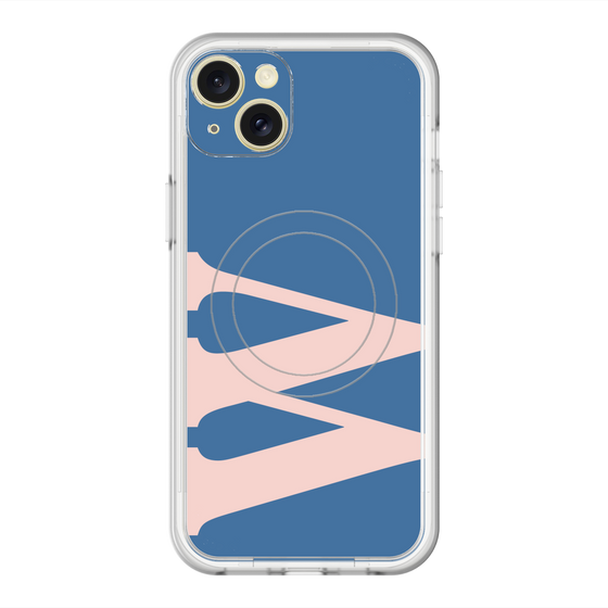 スリムプロテクションプレミアムケース with MagSafe［ オリジナル - initial color - W navy ］