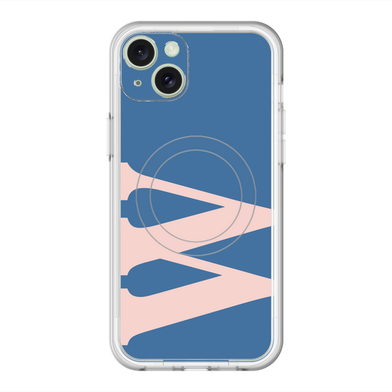 スリムプロテクションプレミアムケース with MagSafe［ オリジナル - initial color - W navy ］
