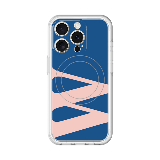 スリムプロテクションプレミアムケース with MagSafe［ オリジナル - initial color - W navy ］